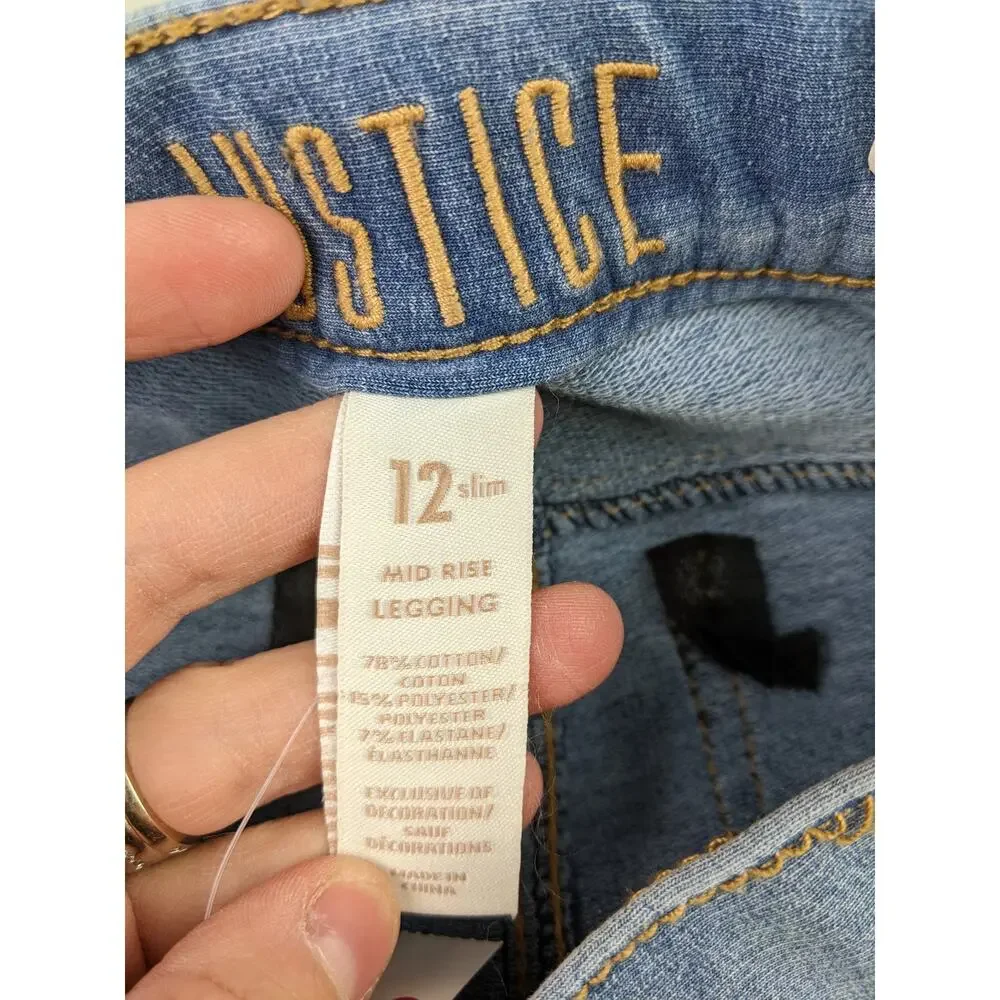 Justice Girls Dipped Jeggings - Size 12 Youth